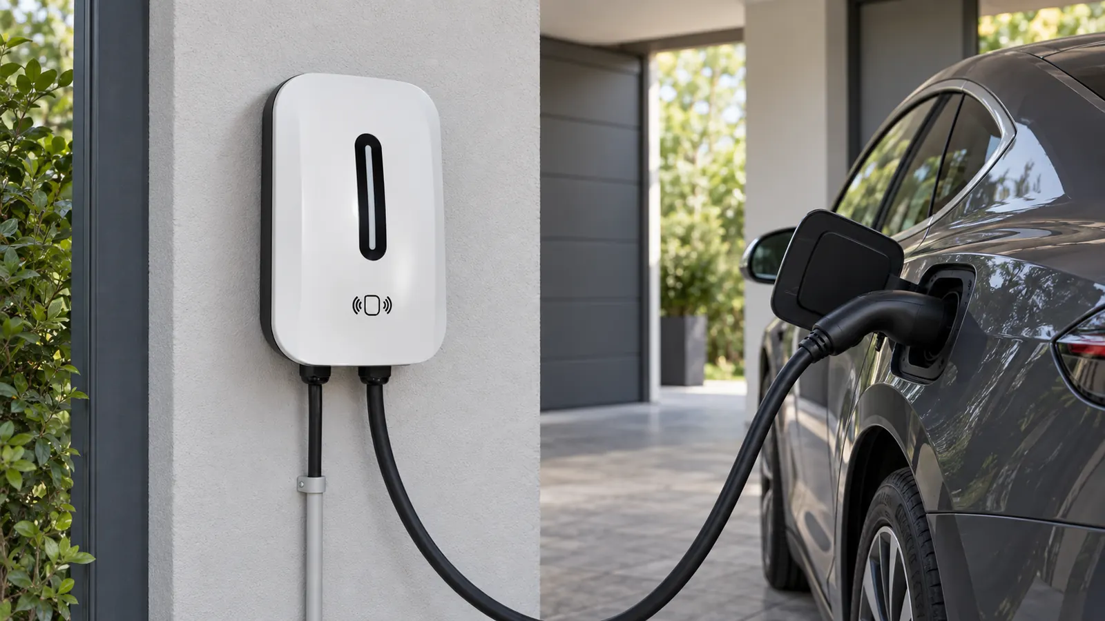 White Bora 22 charging an electric car